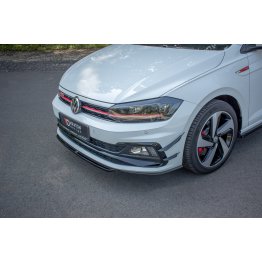 Накладка сплиттер на передний бампер Вариант 5 на Volkswagen Polo VI GTI